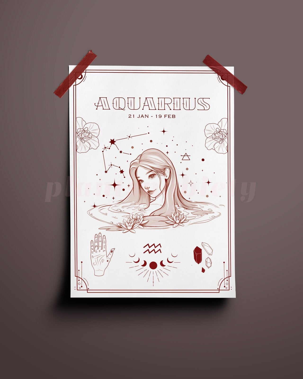 Aquarius Wall Art Print - plantsnobiety