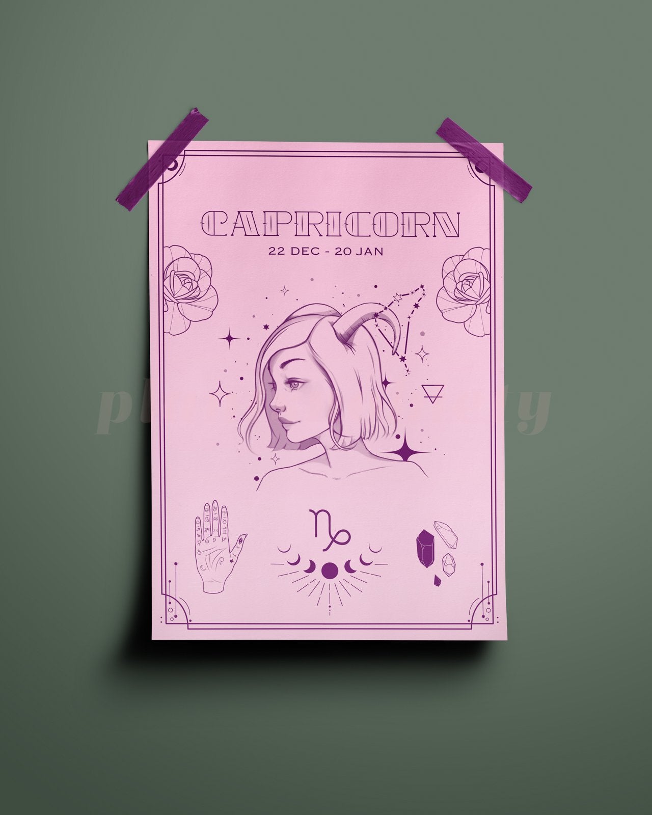 Capricorn Wall Art Print - plantsnobiety