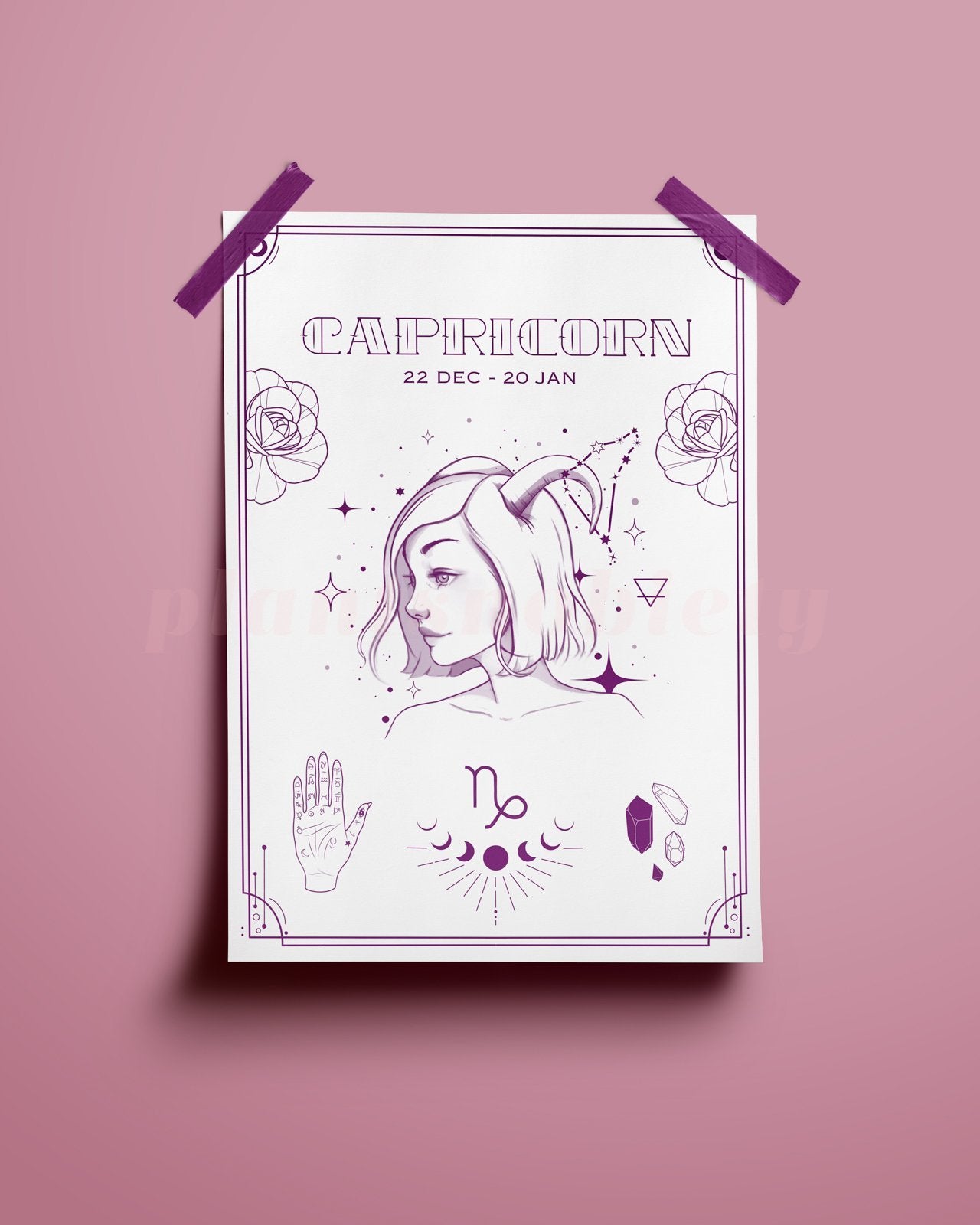 Capricorn Wall Art Print - plantsnobiety