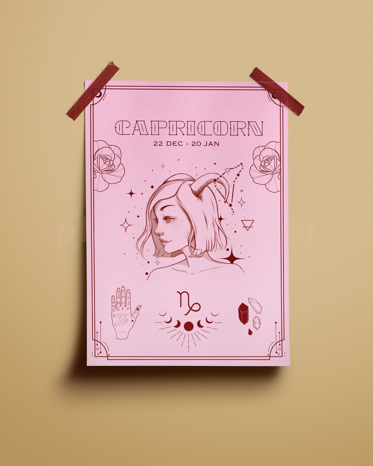 Capricorn Wall Art Print - plantsnobiety