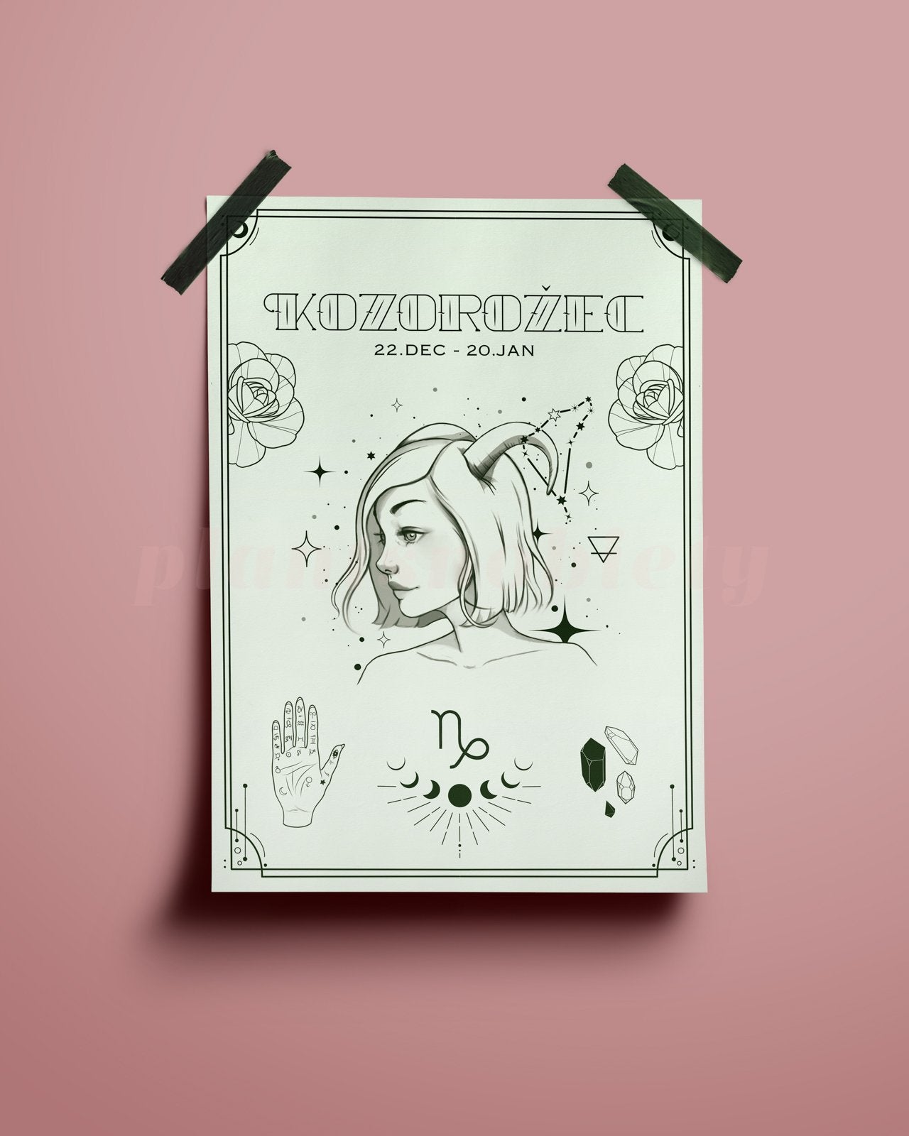 Capricorn Wall Art Print - plantsnobiety