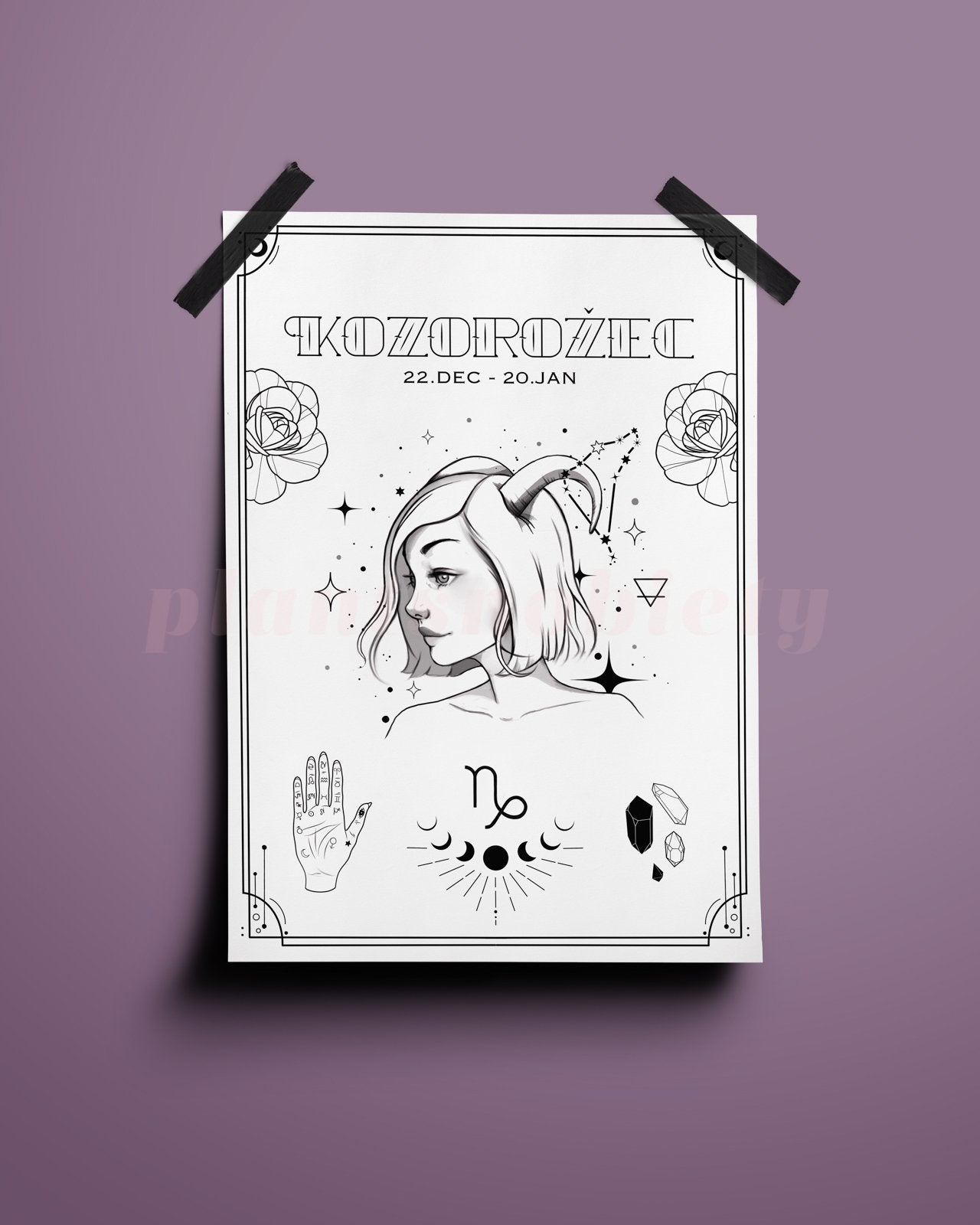 Capricorn Wall Art Print - plantsnobiety