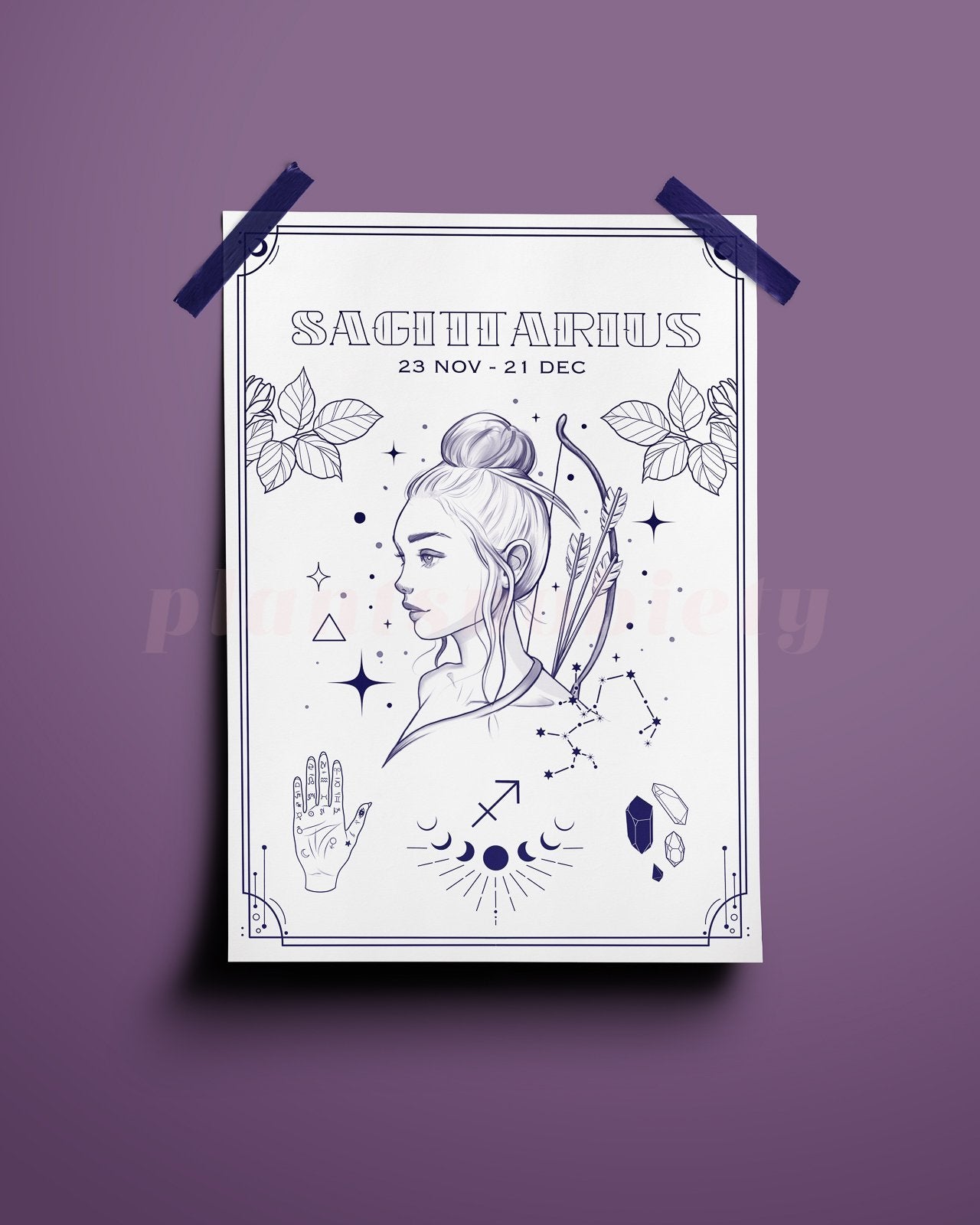 Sagittarius Wall Art Print - plantsnobiety