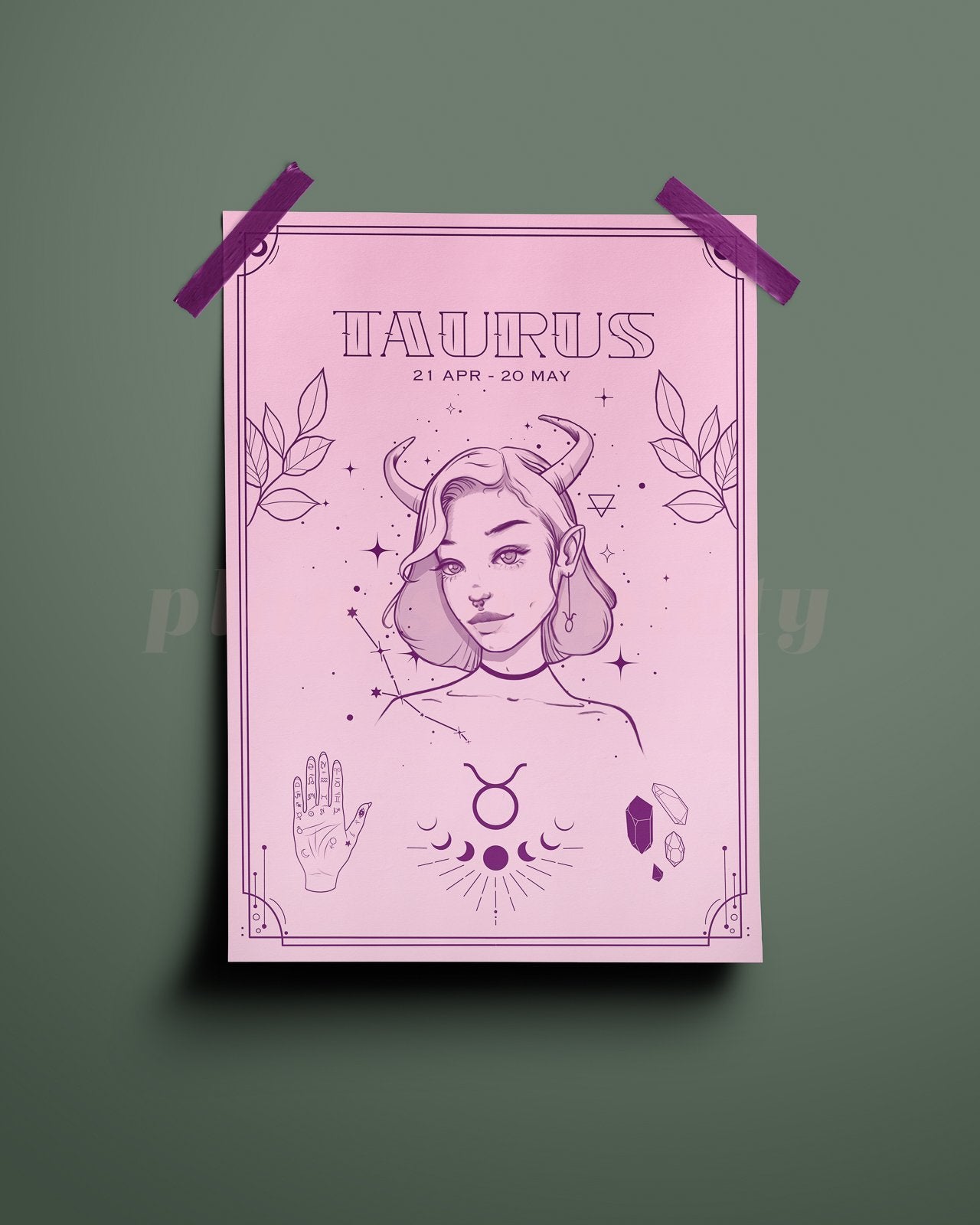 Taurus Wall Art Print - plantsnobiety