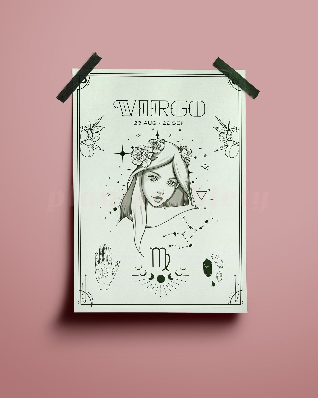 Virgo Wall Art Print - plantsnobiety