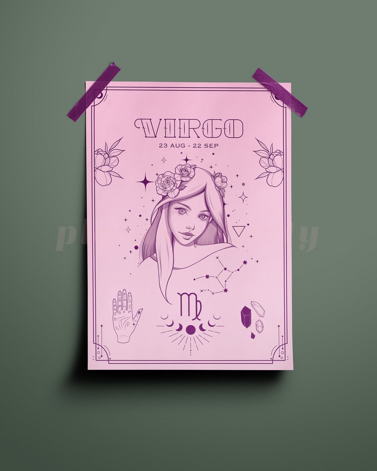 Virgo Wall Art Print - plantsnobiety