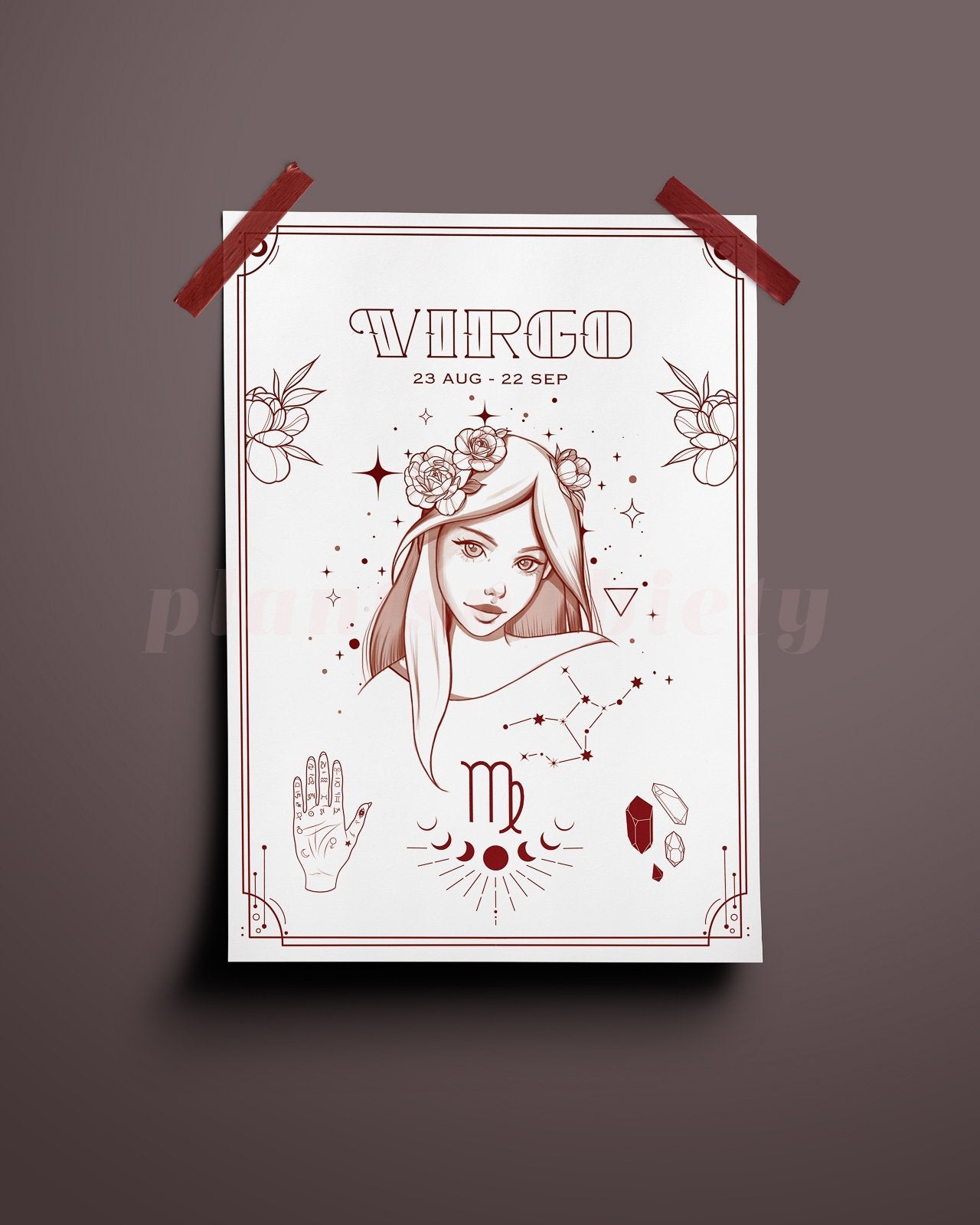 Virgo Wall Art Print - plantsnobiety